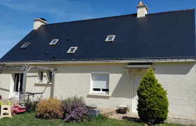 Résine sur toiture ardoise naturelle sur Pontivy