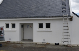 Peinture sur façade et pignon avec peinture seigneurie Gauthier velours sur Larmor-Plage